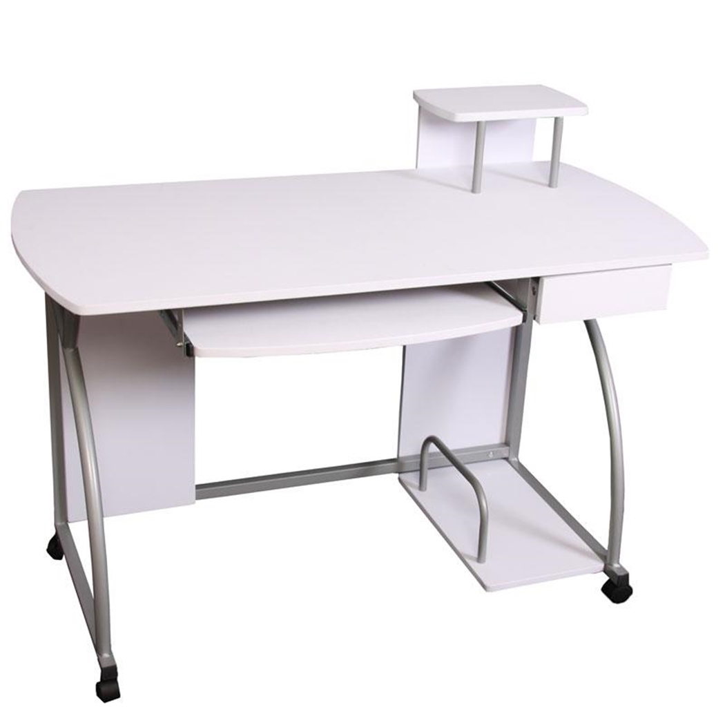 Mesa de Ordenador OHIO PRO II, con bandeja para teclado, dimensiones 115x55cm, en Blanco