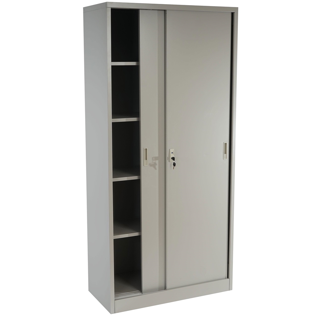 Armario Archivador OLSEN PUERTAS CORREDERAS, 180x85x40cm, en Acero, Color Gris