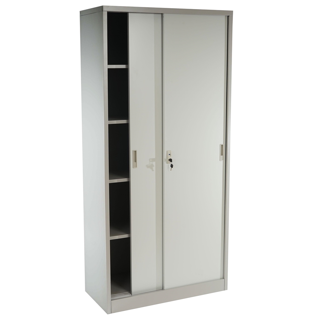 Armario Archivador OLSEN PUERTAS CORREDERAS, 180x85x40cm, en Acero, Color Crema
