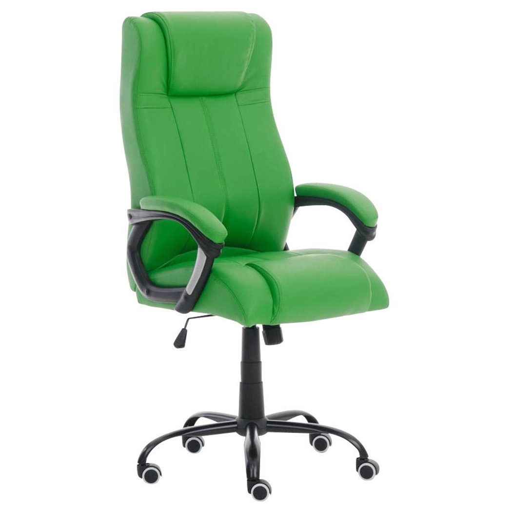 Sillón de oficina CONDOR, excelente acolchado, muy robusta, en piel color Verde