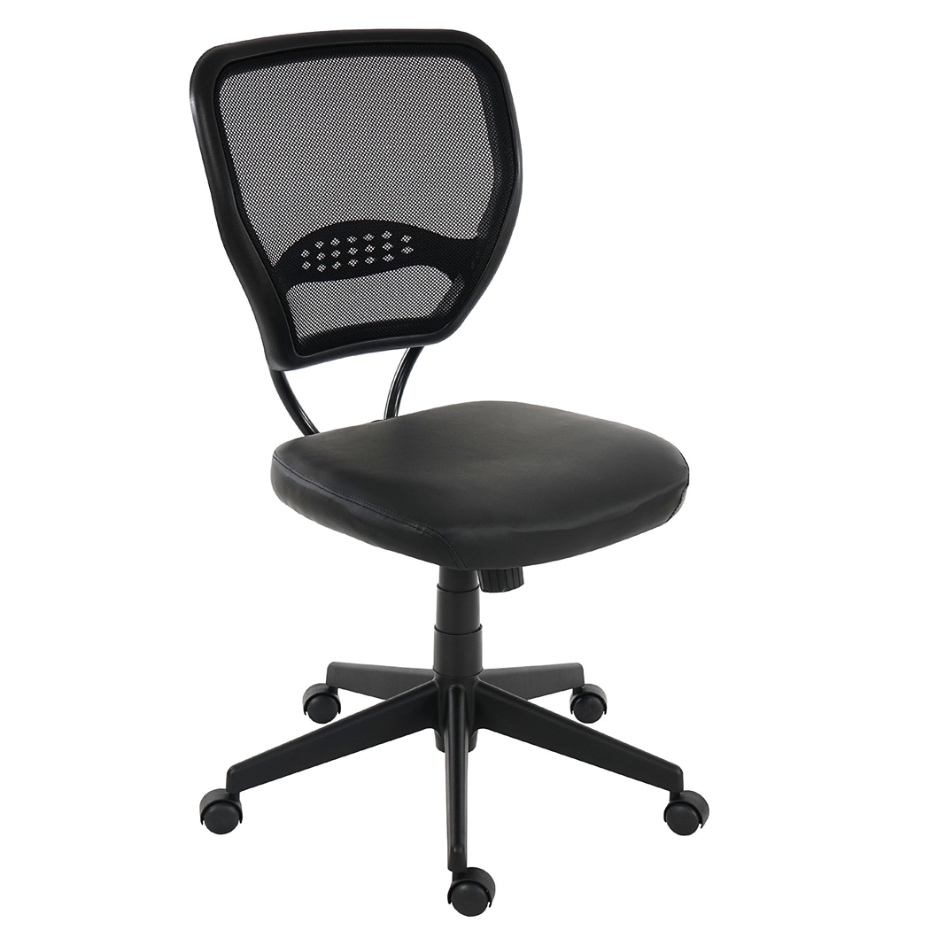 Silla de Oficina XXL (hasta 150kg) sin Apoyabrazos TENOYA BASE, Respaldo en malla, Color Negro