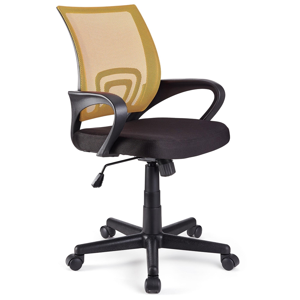 Silla de Oficina SEUL, Bonito Diseño, Gran Asiento Acolchado, Color Amarillo