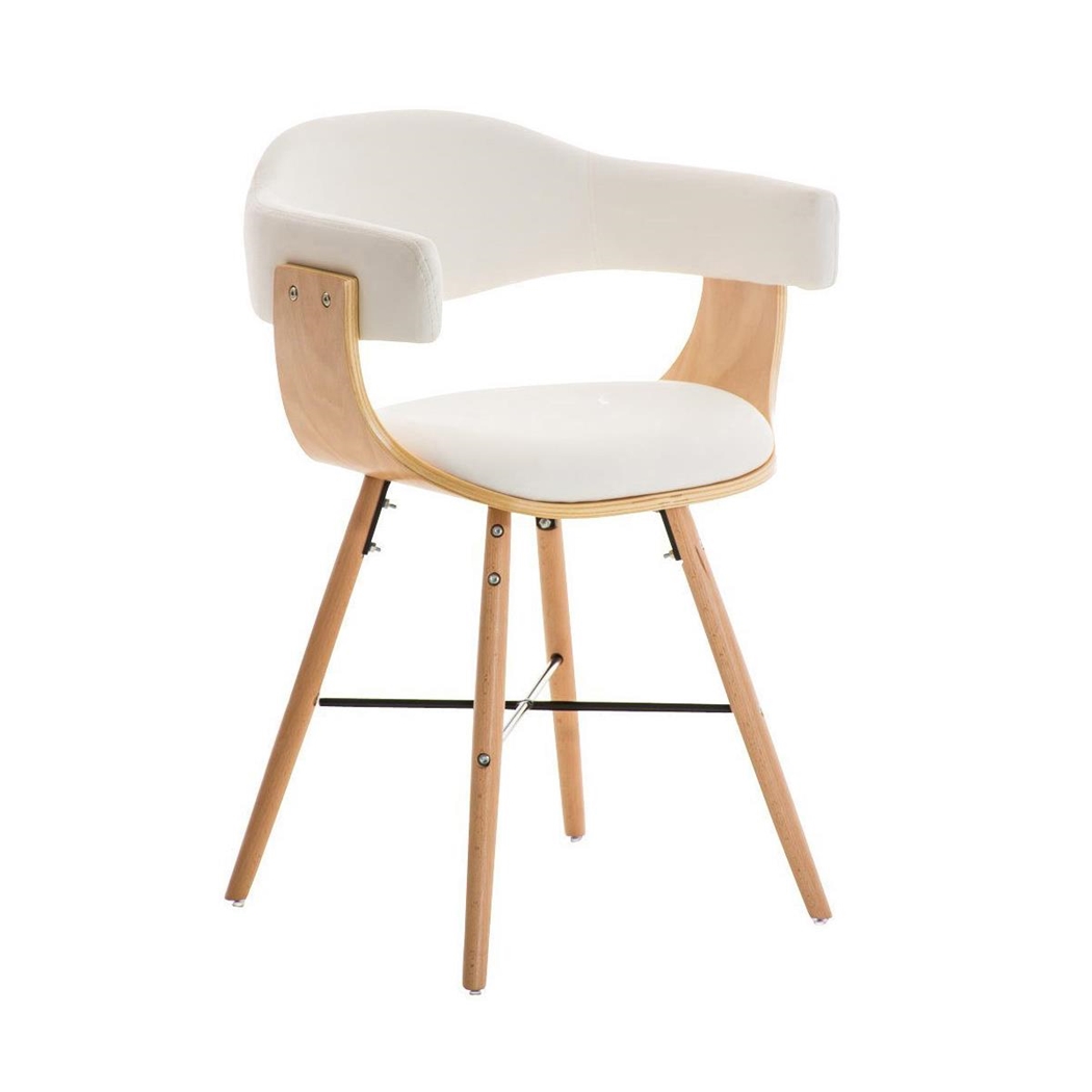 Silla modelo BARRY, Diseño 100% Vanguardista y Actual, En Madera y Piel, Color Blanco