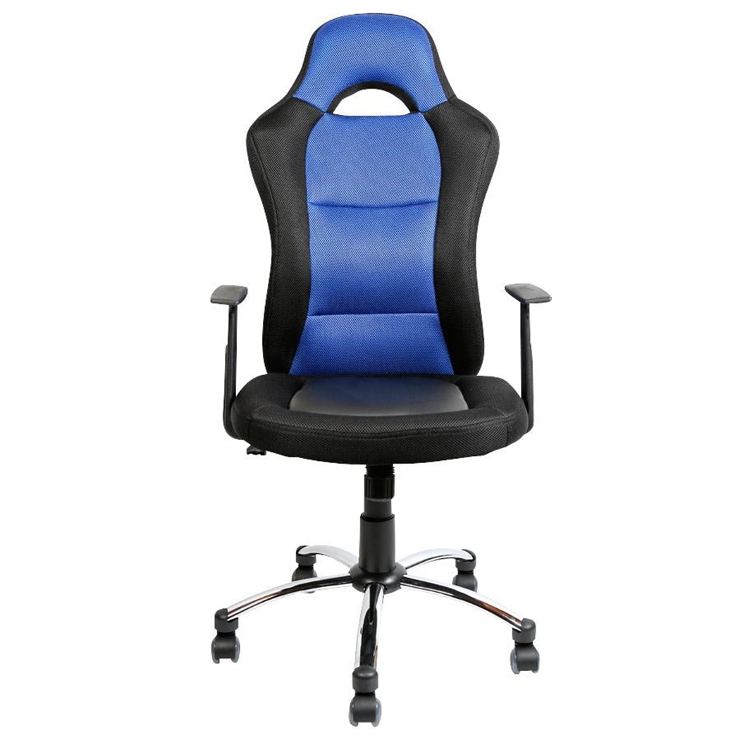 Silla Gamer Deportiva MICHIGAN, diseño exclusivo, gran acolchado, Color Azul