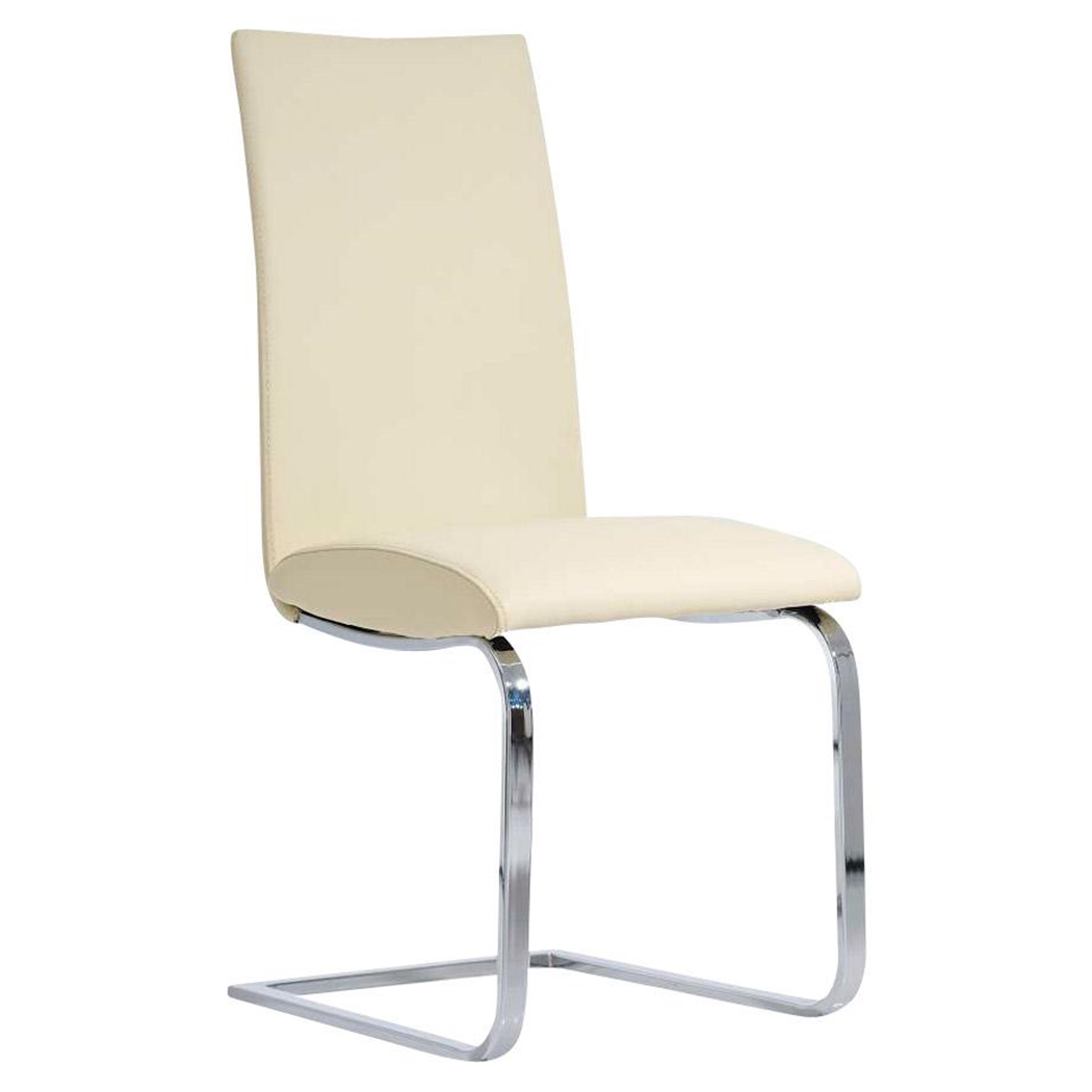 Silla de Confidente JASO, exclusivo diseño, estructura metalica, gran calidad, en Piel color Crema