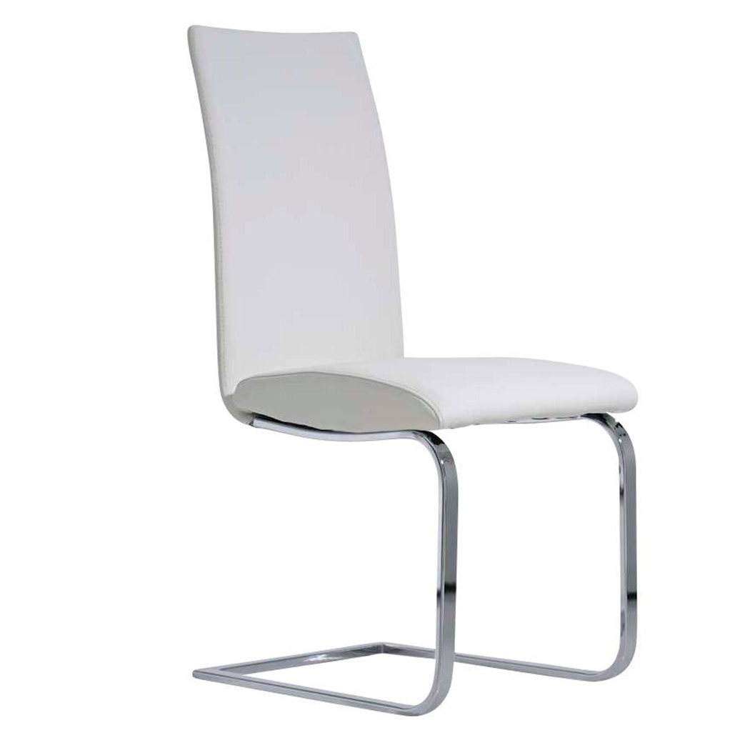 Silla de Confidente JASO, exclusivo diseño, estructura metalica, gran calidad, en Piel color Blanco