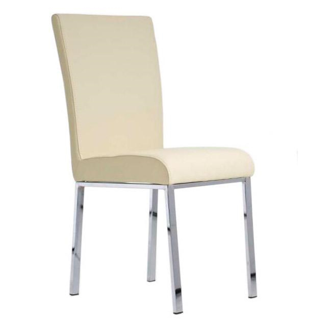 Silla de Confidente CARLO, muy robusta y resistente, gran acolchado, tapizada en Piel color Crema