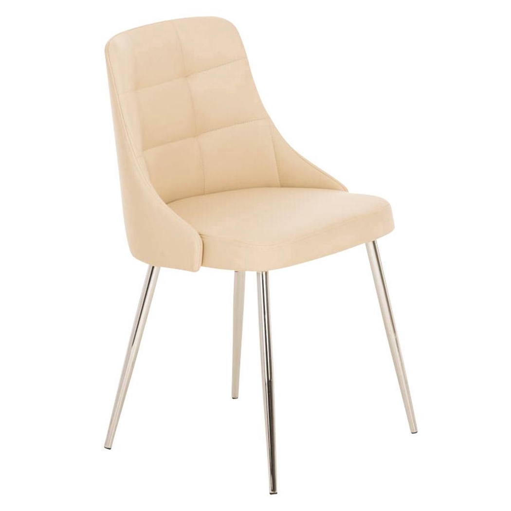 Silla de Confidente MAURO, gran confort, diseño exclusivo, tapizada en Piel color Crema