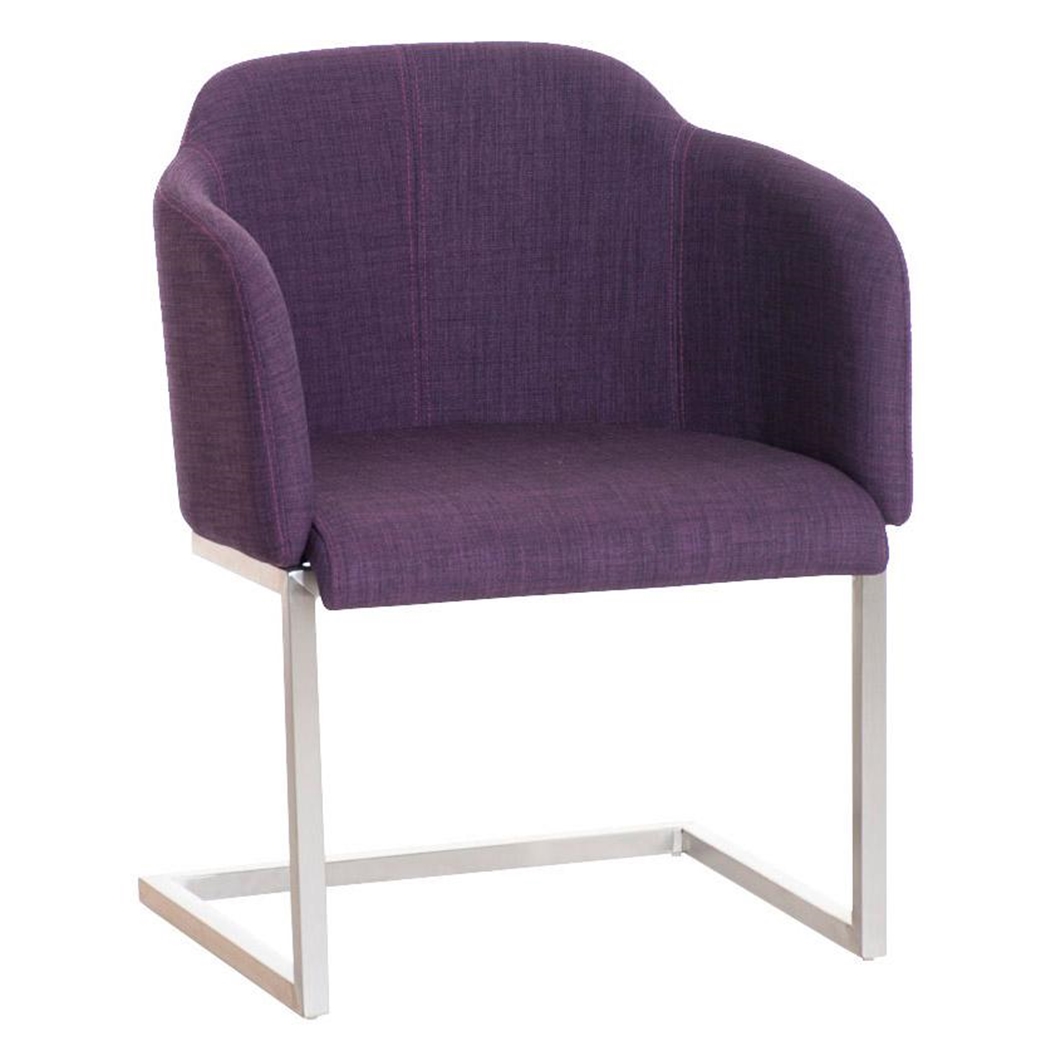 Sillón de Diseño TOKIO Tela, Estrucutura en Acero, cómodo asiento acolchado en Tejido Morado