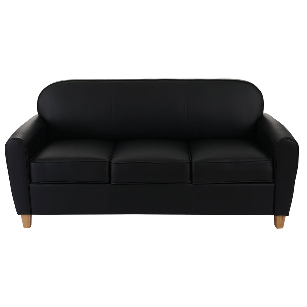Sofá de 3 Plazas ARTIS, Precioso Diseño Elegante, Cómodo y Versátil, En Piel Color Negro