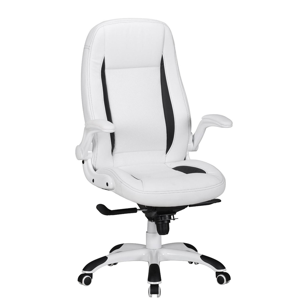 Silla de Ordenador MONTREAL con precioso Diseño Gaming, Tapizada en Piel, Uso Profesional 8h, Blanco