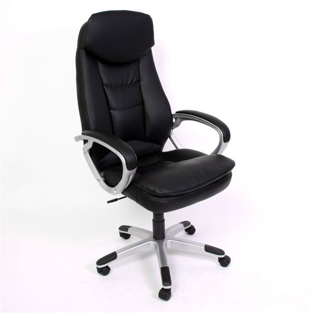 DEMO# Sillón de oficina Gaming ROBINSON, Gran Precio, Respaldo alto, usuarios hasta 2m altura!, En Negro