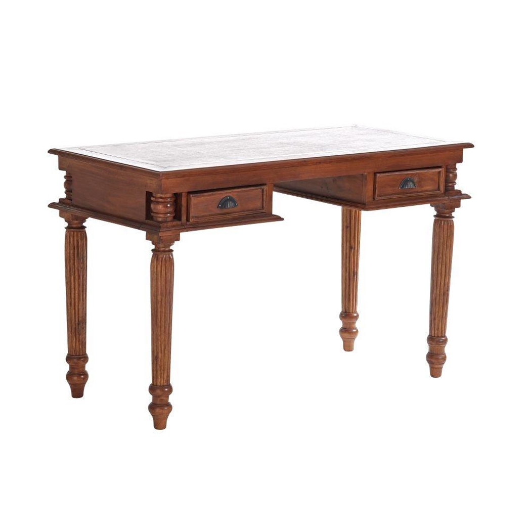 Bonito Escritorio LUCAS, de Estilo Clásico, Dimensiones 130x82,5x60cm, en Madera Color Caoba