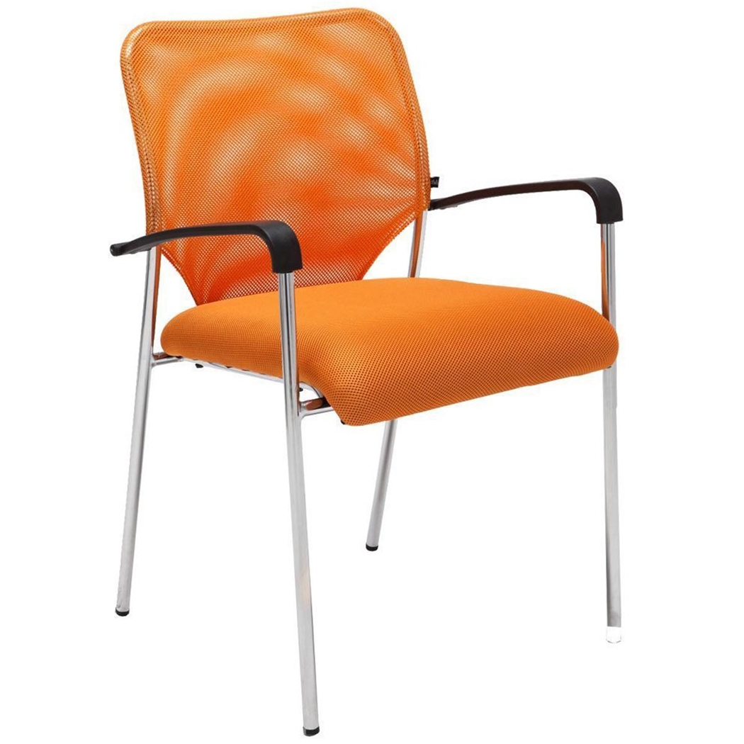 Silla de Confidente JAMAICA, Robusta y muy Cómoda, en Malla Transpirable color Naranja