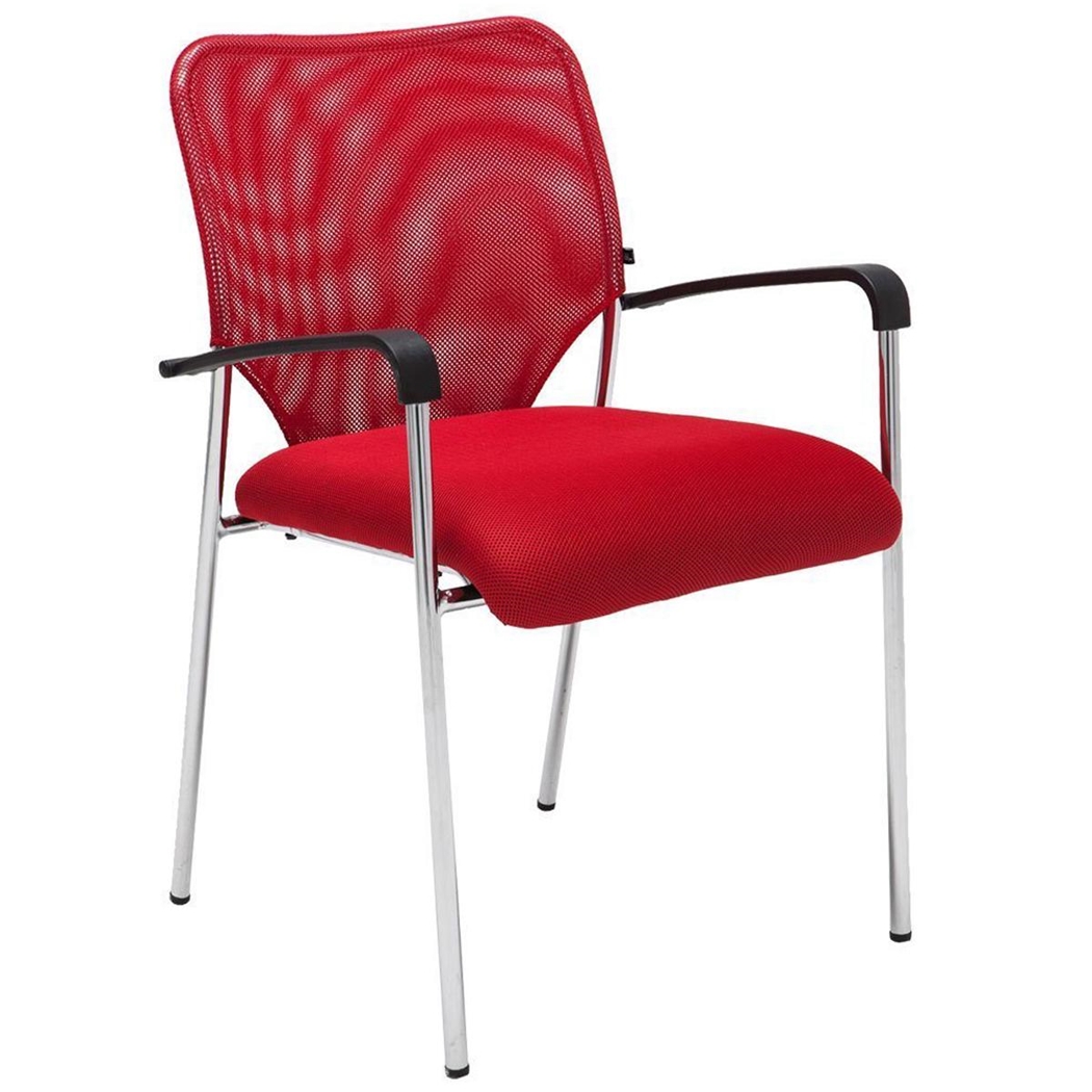 Silla de Confidente JAMAICA, Robusta y muy Cómoda, en Malla Transpirable color Rojo