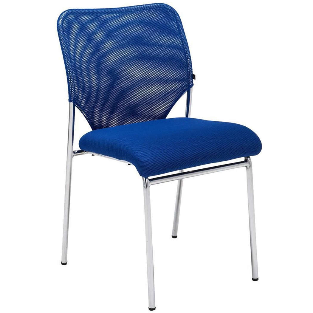 Silla de Confidente JAMAICA Sin Reposabrazos, Robusta y muy Cómoda, en Malla Transpirable color Azul