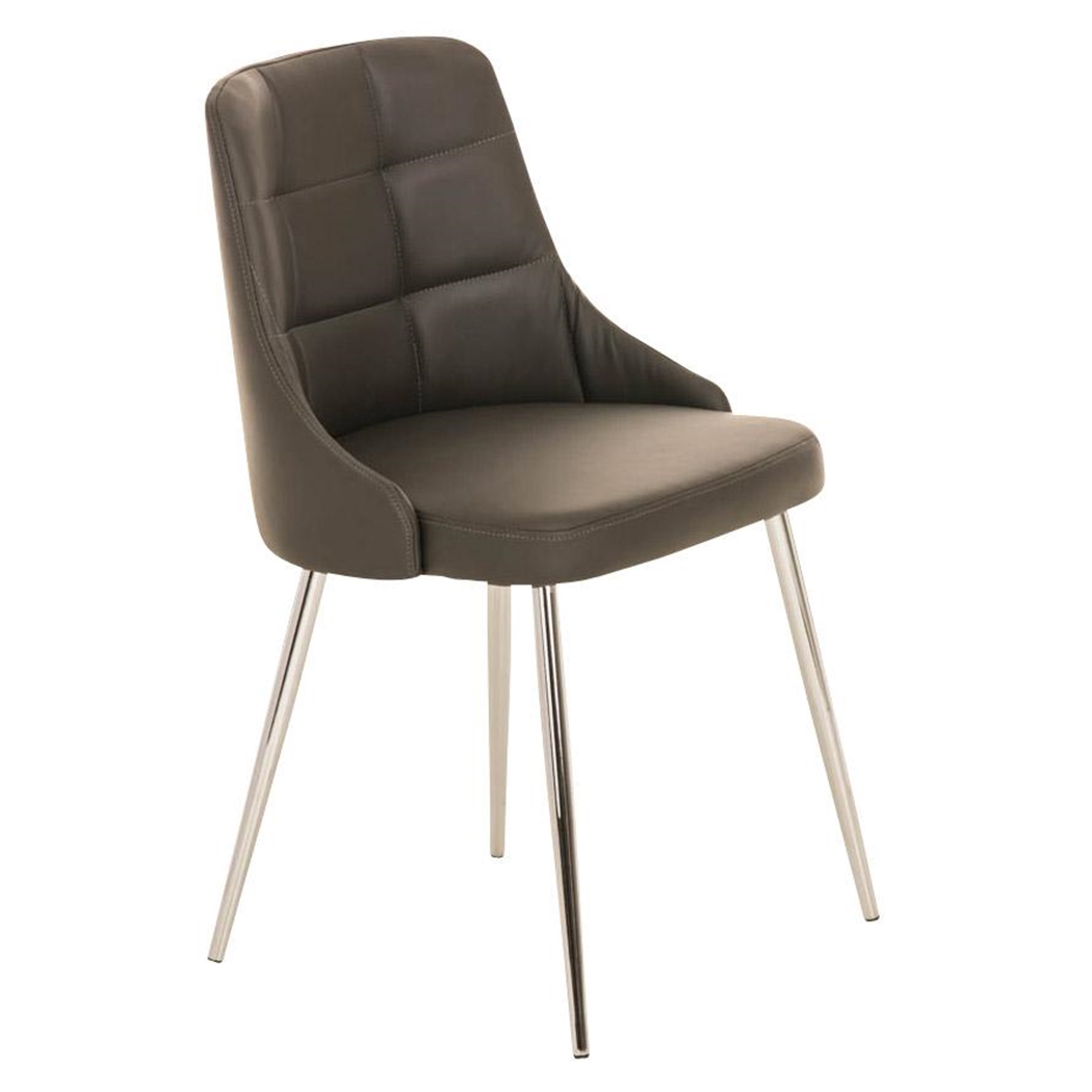 DEMO# Silla de Confidente MAURO, gran confort, diseño exclusivo, tapizada en Piel color Gris