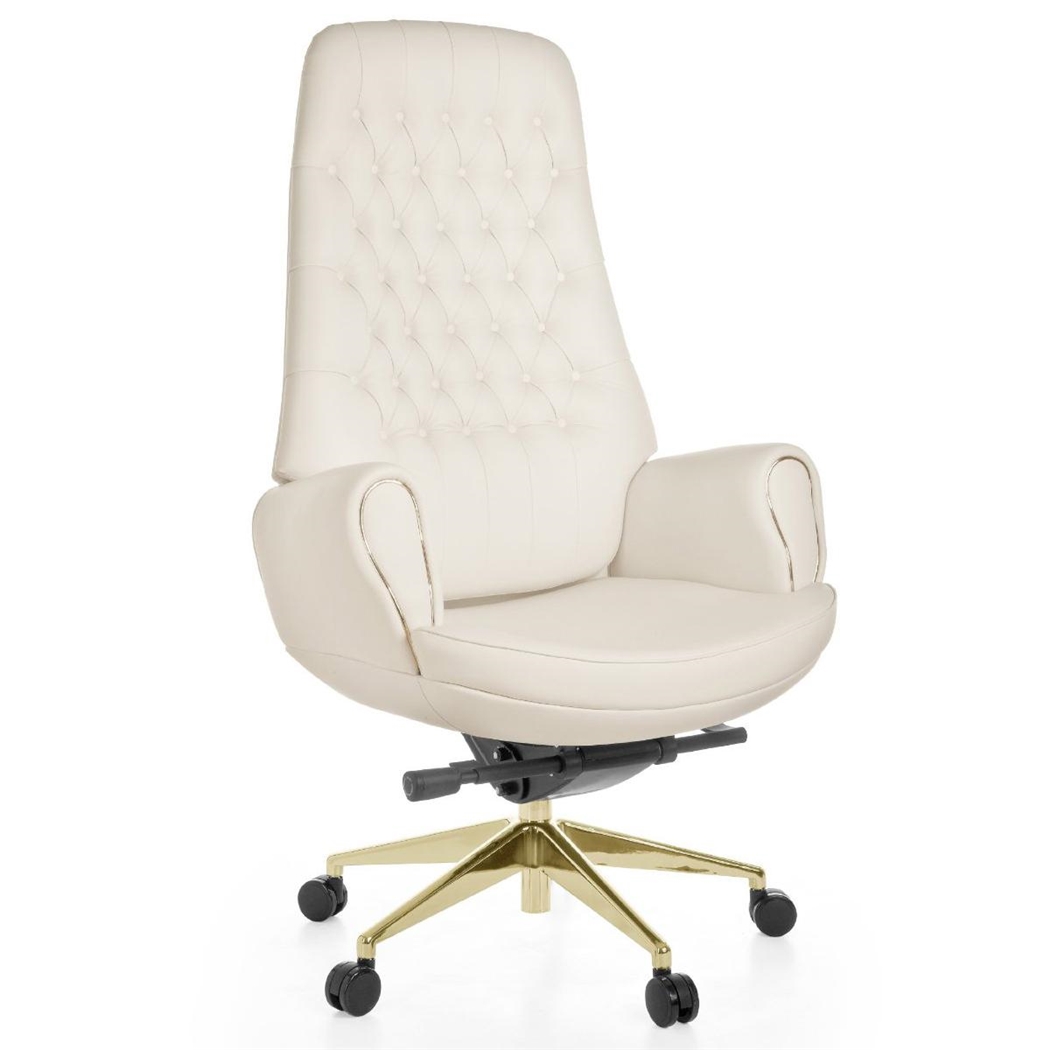 Sillón de Lujo CERVINO, Máxima Exclusividad y Calidad, Muy Cómodo, en Piel Natural Color Blanco