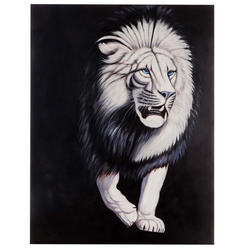 Cuadro al óleo LEÓN SOMBRAS, pintado a mano, 120x90 cm