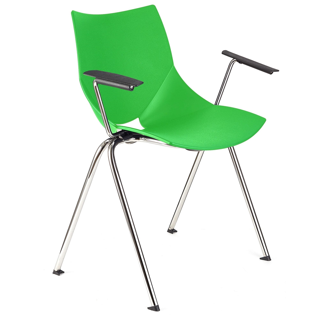 Silla de Confidente AMIR CON BRAZOS, Cómoda y Práctica, Apilable, Color Verde