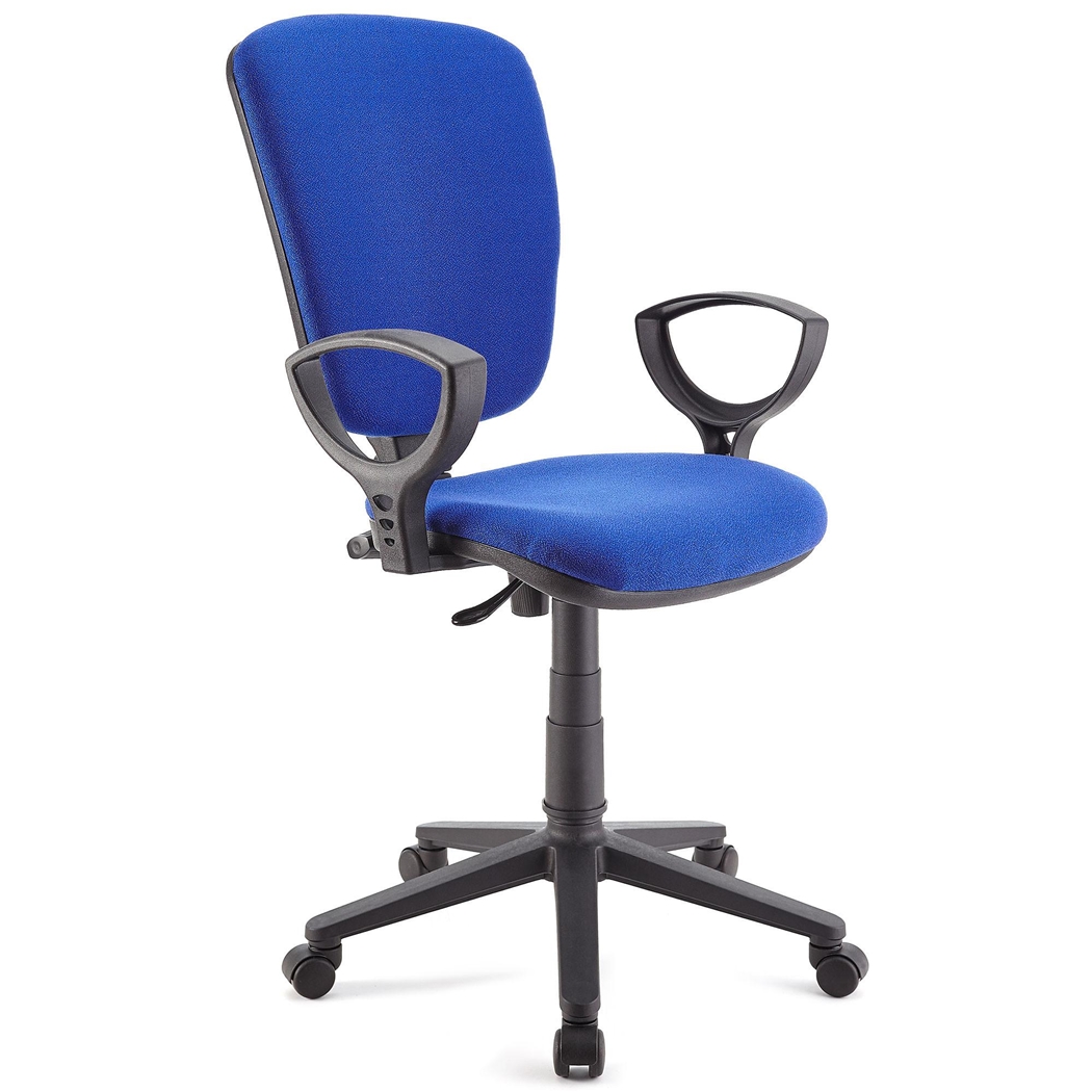 DEMO# Silla de Oficina CALIPSO, Respaldo Ajustable, En Tela Resistente, Color Azul