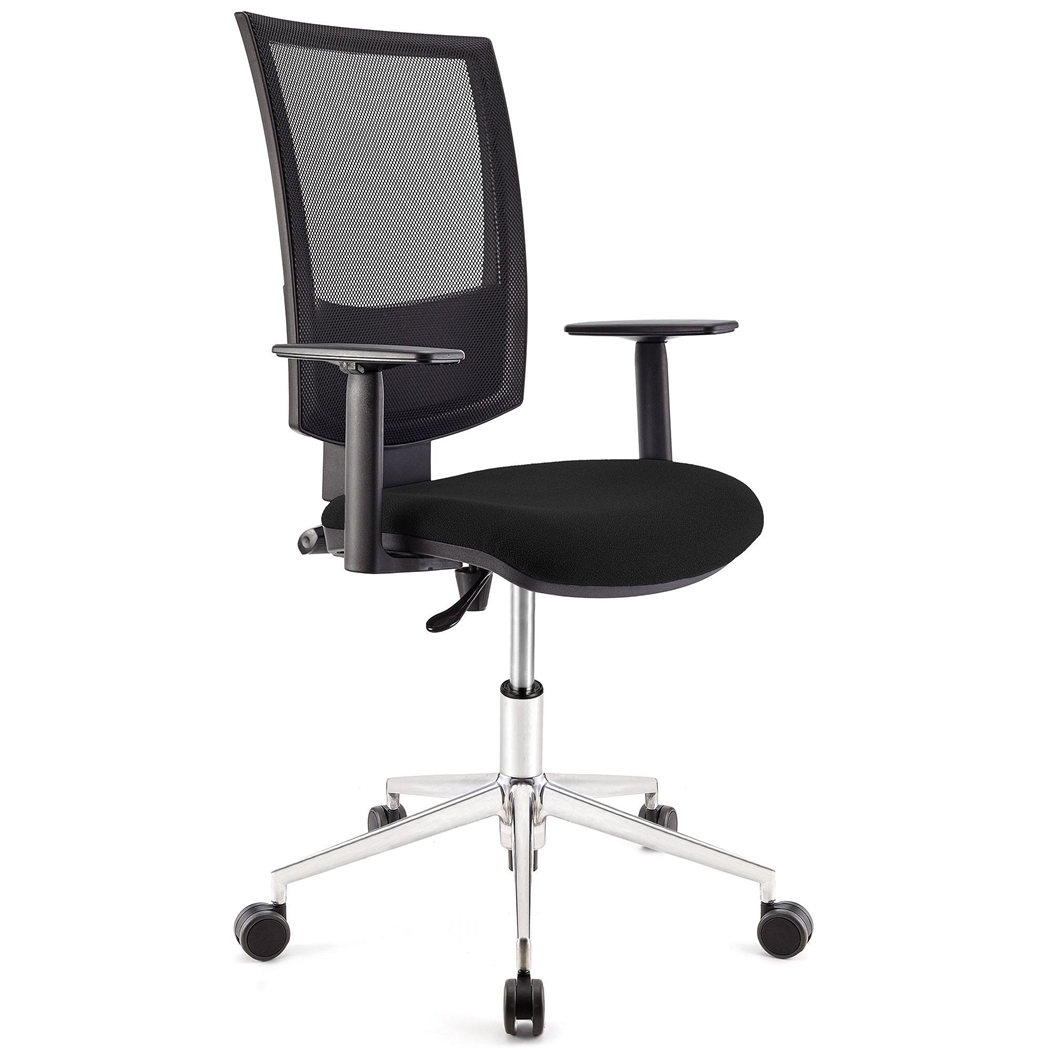 DEMO# Silla de Oficina PANDORA PRO, Brazos Ajustables, Base Metálica, Gran acolchado, Negro