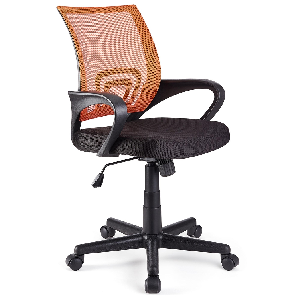 DEMO# Silla de Oficina VISTO TELA, Bonito Diseño, Gran Asiento Acolchado, Color Naranja