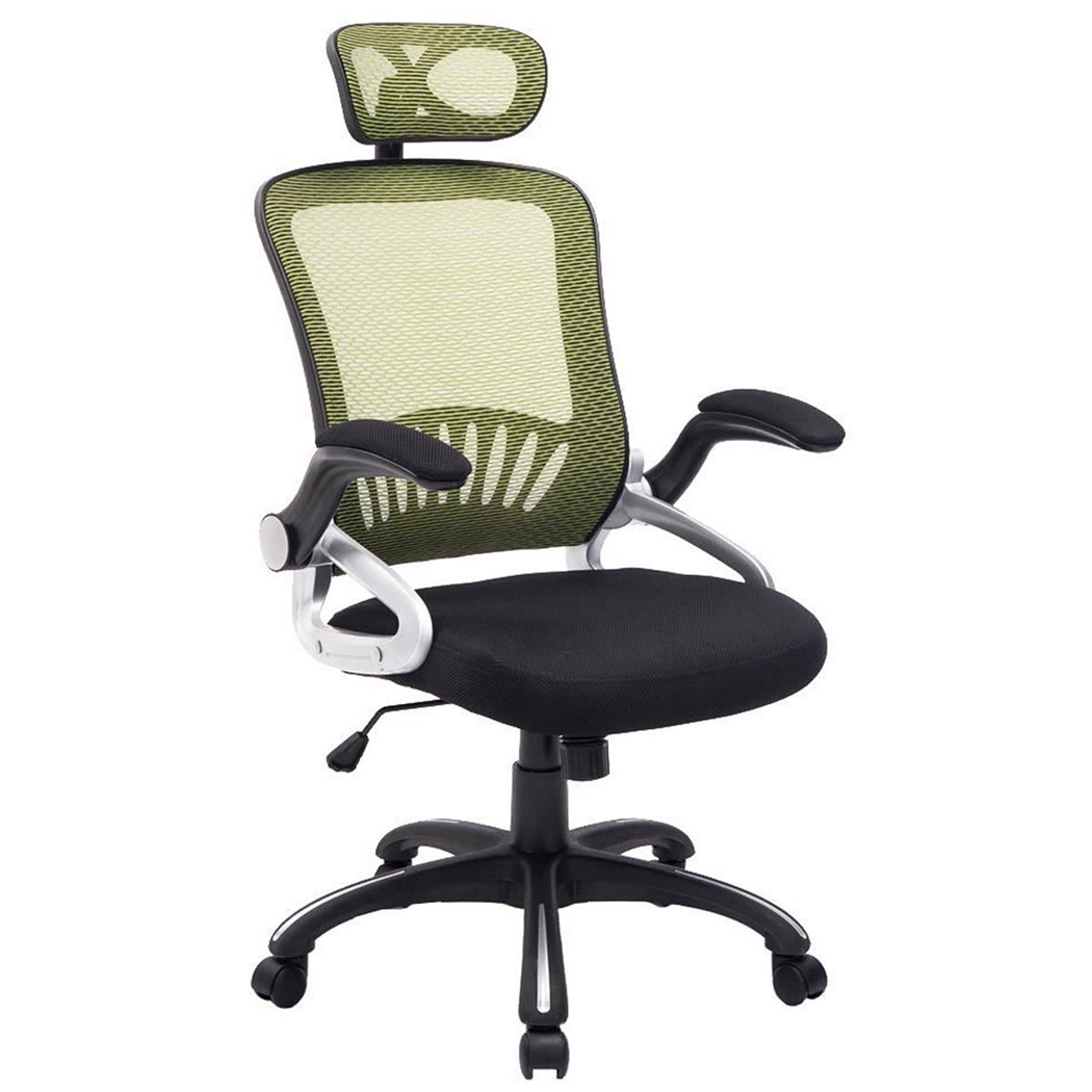 Silla Ergonómica SAMANA, Soporte Lumbar, Cabecero Regulable en Malla Transpirable color Verde/Negro