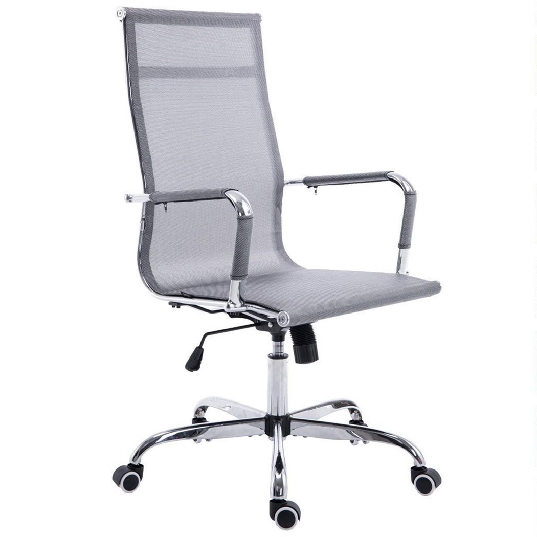 Silla de Oficina ITALICA, Estructura Metálica, Precioso Diseño en Malla Transpirable color Gris