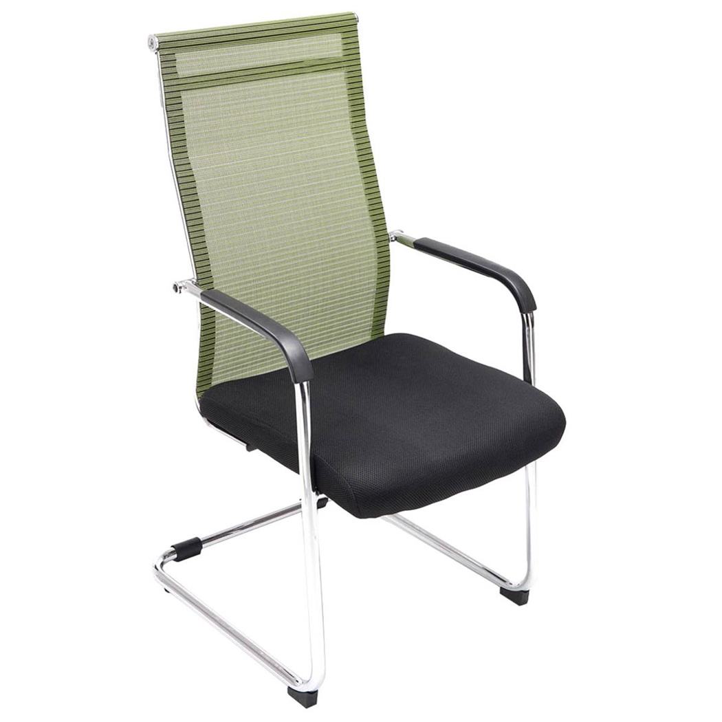Silla de Confidente BREMEN, Estructura Metálica, en Malla Transpirable color Negro / Verde