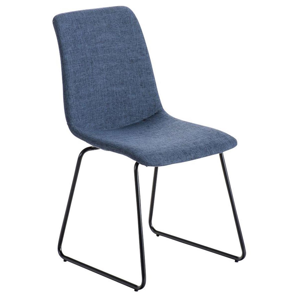 Silla de Confidente FRANCESC, Diseño Exclusivo, Tapizada en Tela color Azul