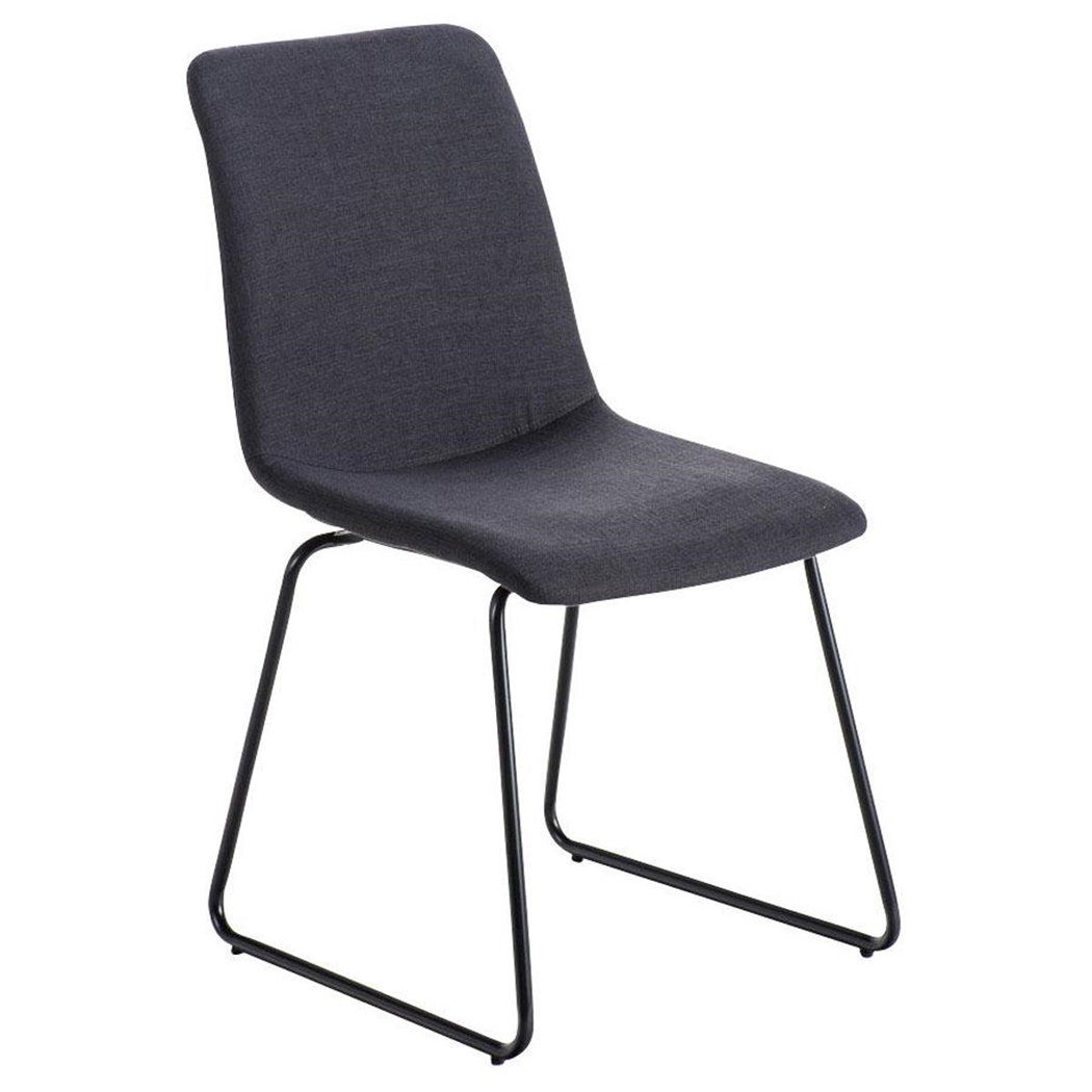 Silla de Confidente FRANCESC, Diseño Exclusivo, Tapizada en Tela color Gris Oscuro