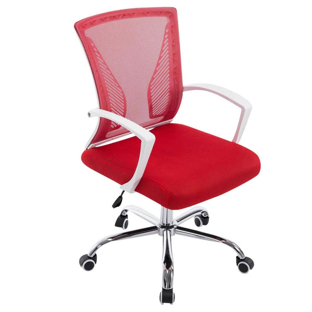 Silla de Oficina CUBA, Estructura Metálica, en Malla Transpirable Color Rojo