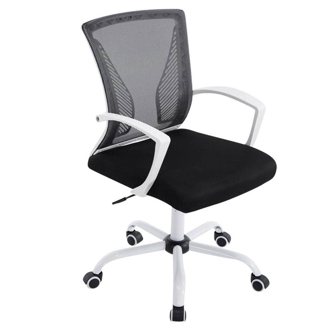 Silla de Oficina CUBA WHITE, Estructura Metálica, en Malla Transpirable Color Negro