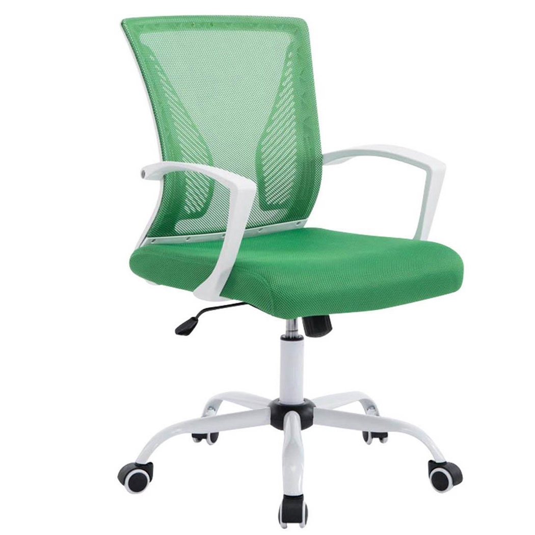 Silla de Oficina CUBA WHITE, Estructura Metálica, en Malla Transpirable Color Verde