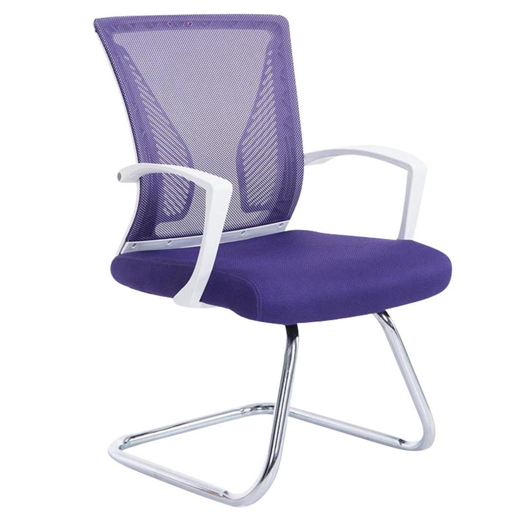 Silla de Confidente CUBA V, Estructura Metálica, en Malla Transpirable Color Morado