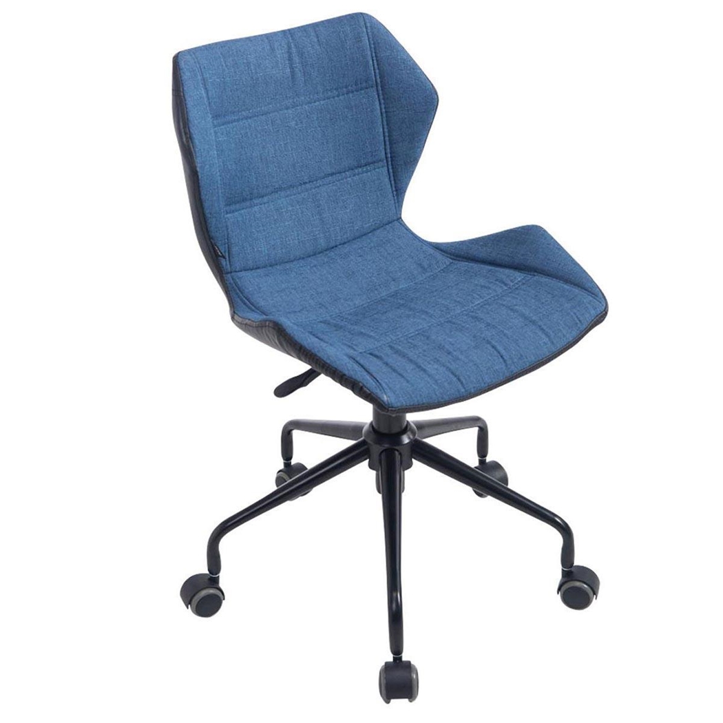 Silla de Oficina LAREDO, Estructura Metálica, en Tela Color Azul