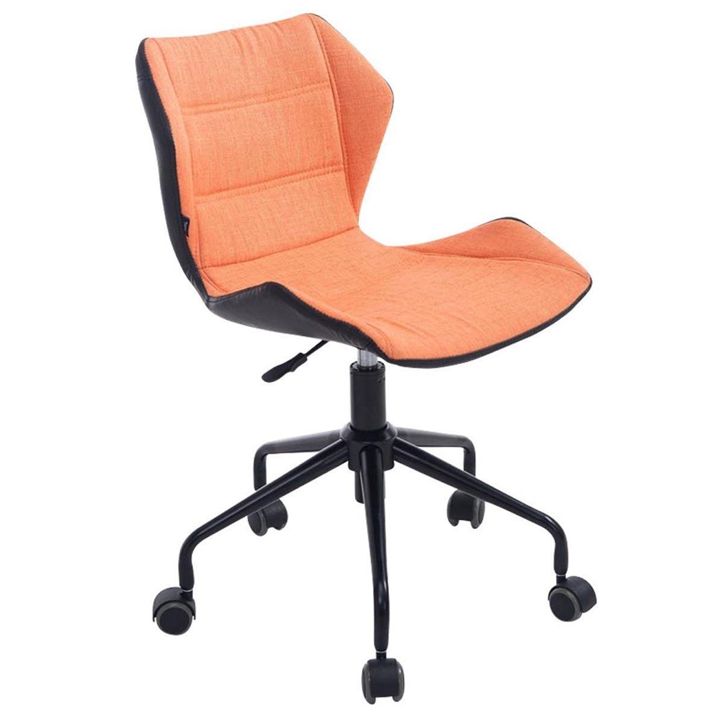 Silla de Oficina LAREDO, Estructura Metálica, en Tela Color Naranja