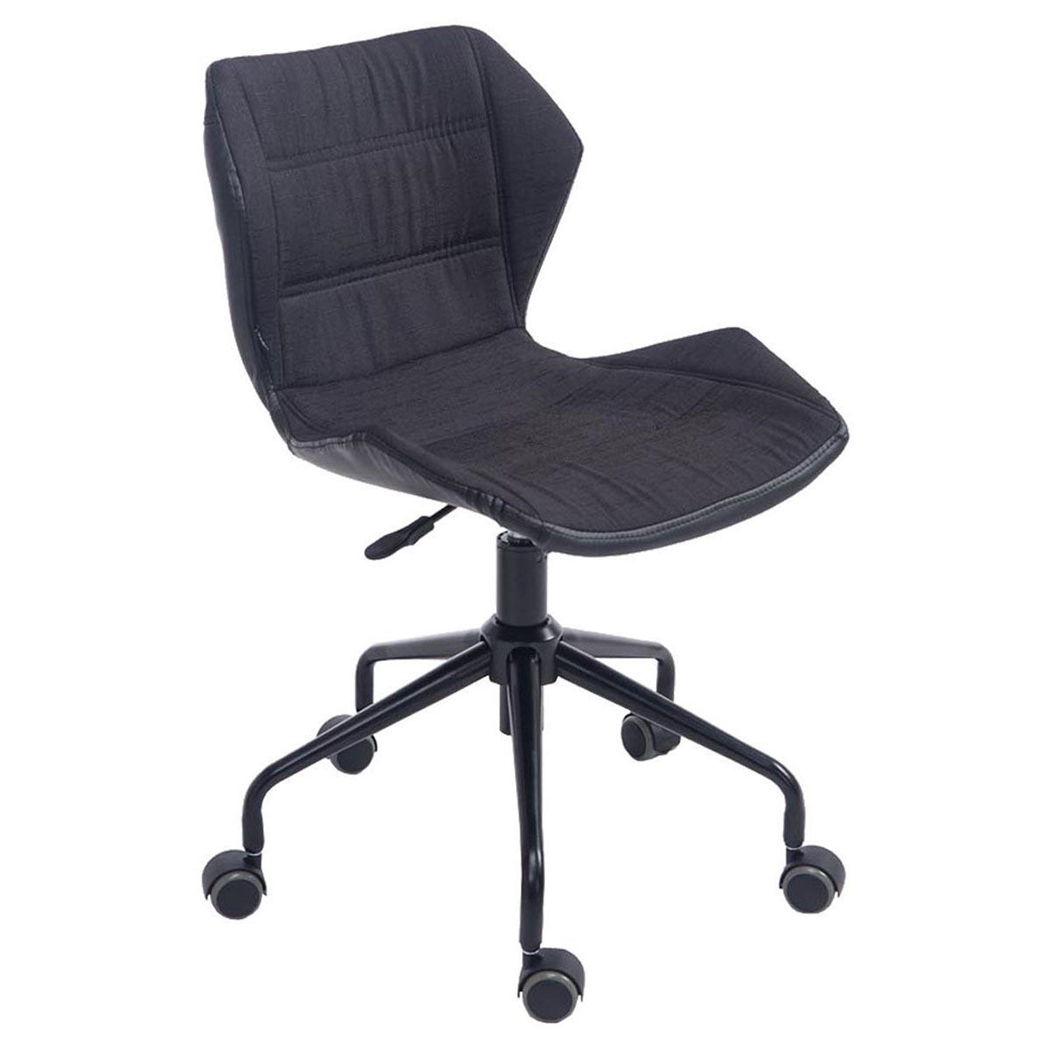 Silla de Oficina LAREDO, Estructura Metálica, en Tela Color Negro