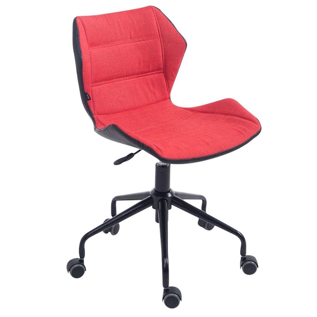 Silla de Oficina LAREDO, Estructura Metálica, en Tela Color Rojo Claro