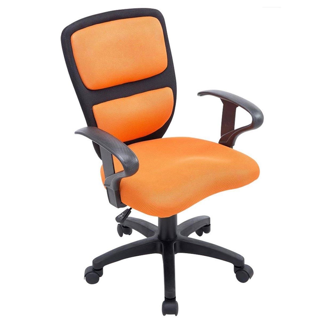 Silla Ergonómica Para Niños SANSA, con Reposabrazos, en Malla Transpirable color Naranja