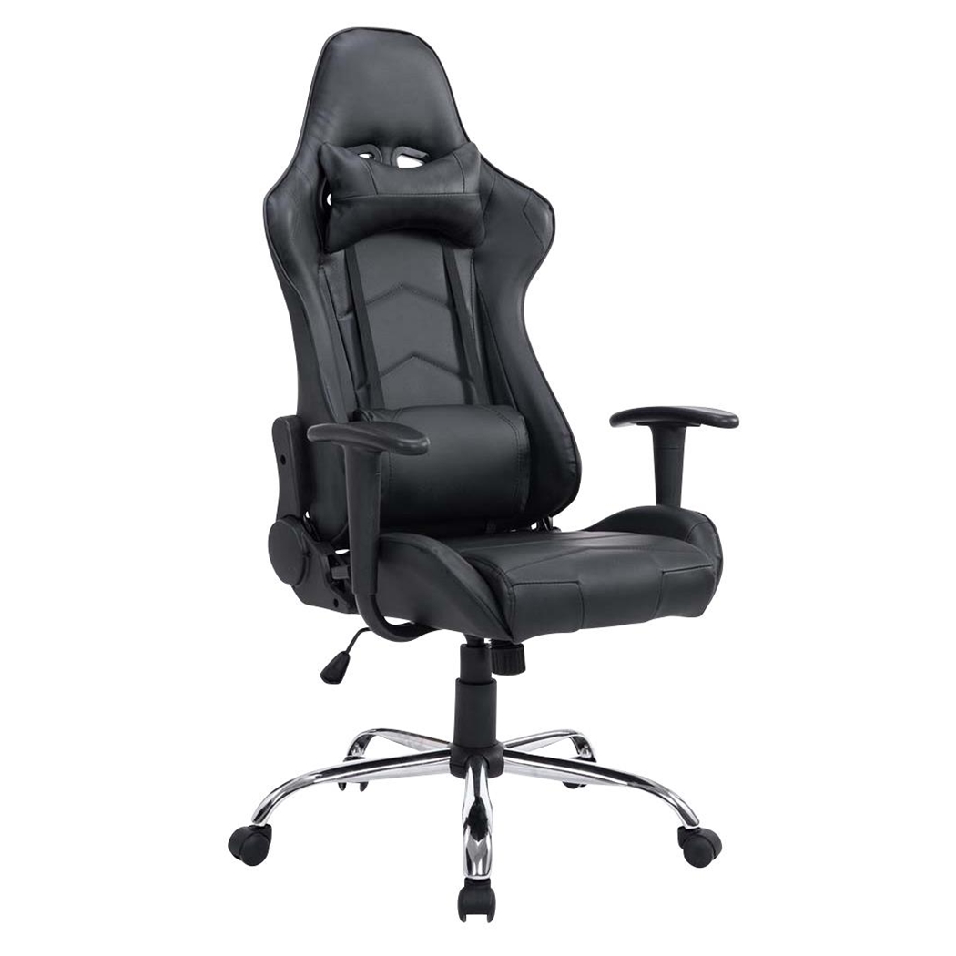 Silla Gaming ZELDA, Respaldo Reclinable, Cojines Incluidos, Base de Metal, En Negro