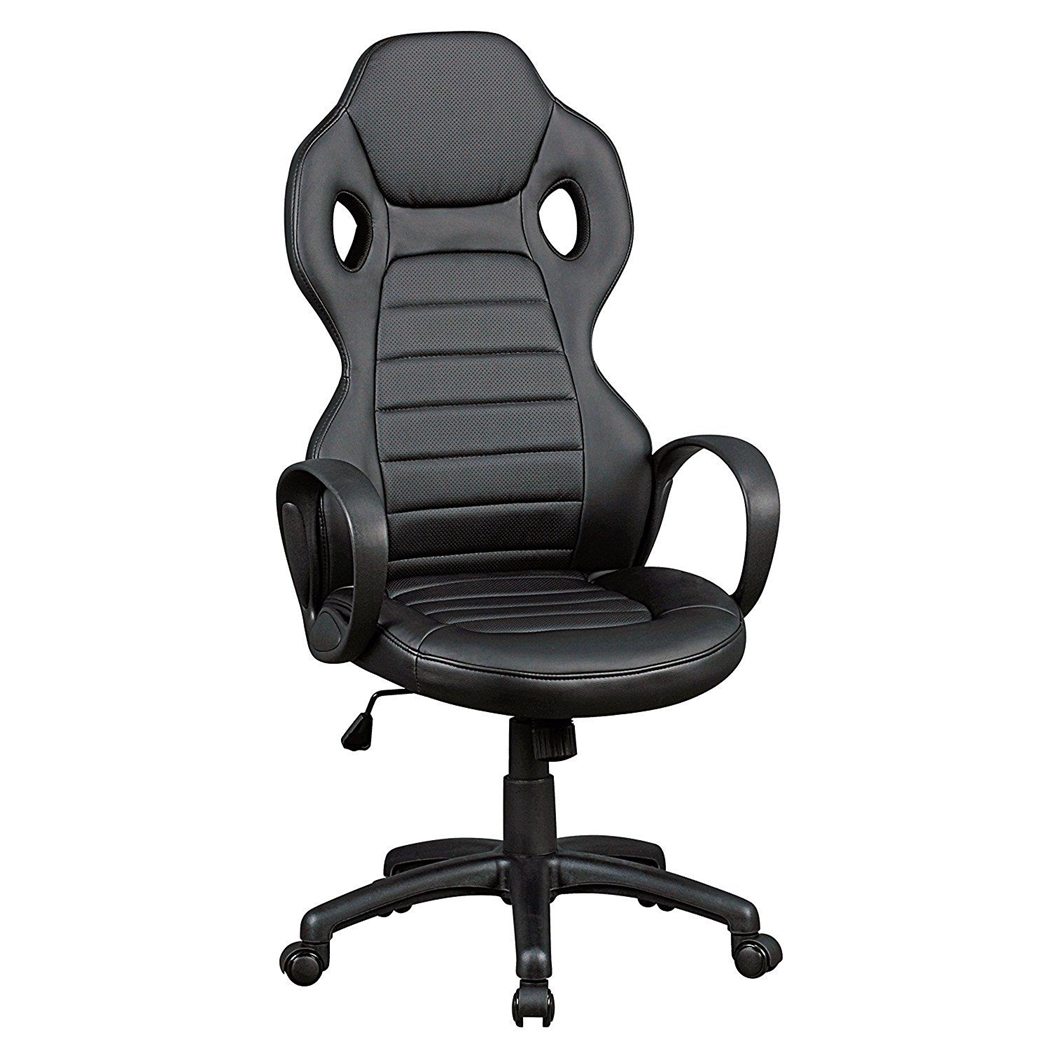 Silla Gaming TUCANA, Diseño Deportivo, Respaldo Alto, en Piel Color Negro