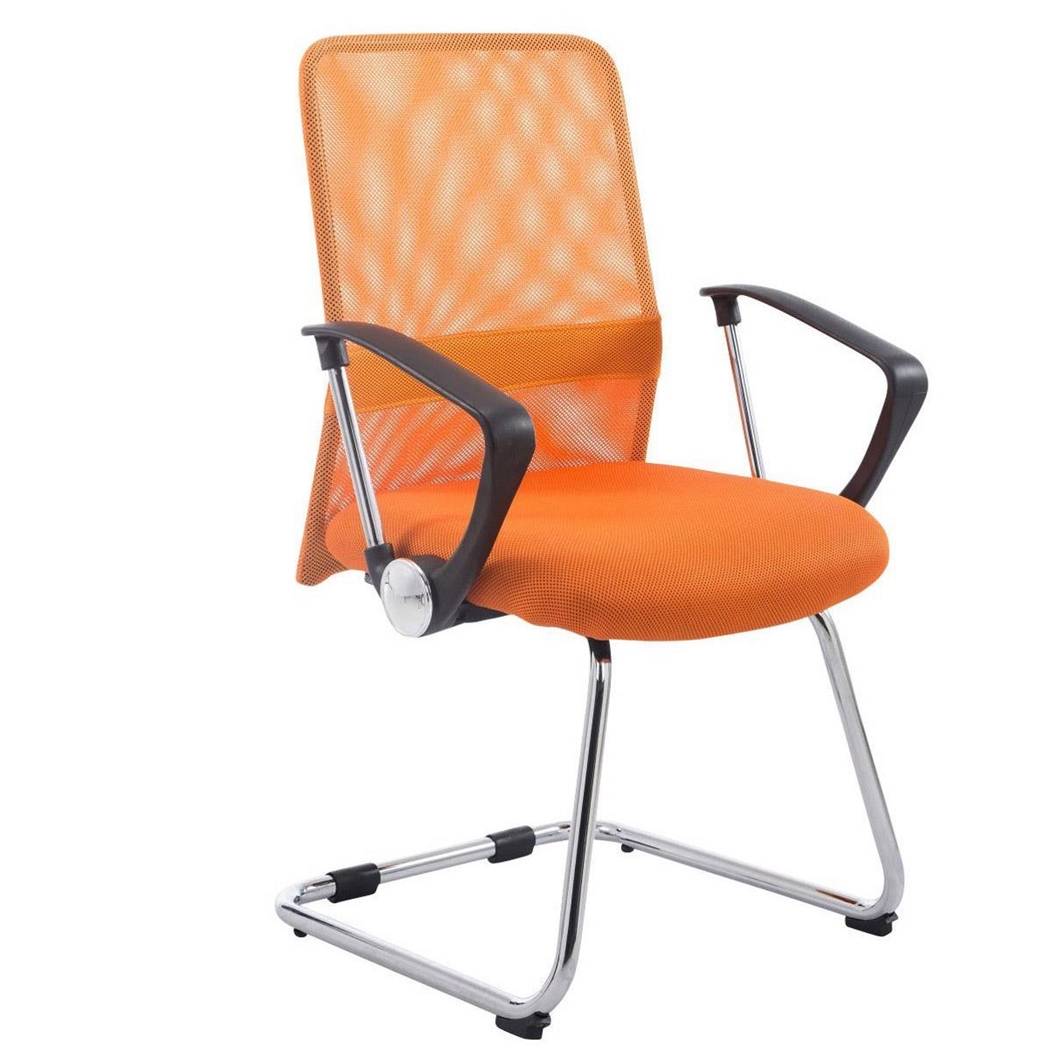 Silla de Confidente ASPEN V, Asiento Acolchado, en Malla Transpirable color Naranja