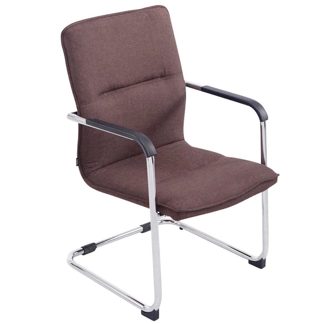 Silla de Confidente GOLIAT TELA, Estructura Metálica, Gran Acolchado y Elegante Diseño en color Marrón