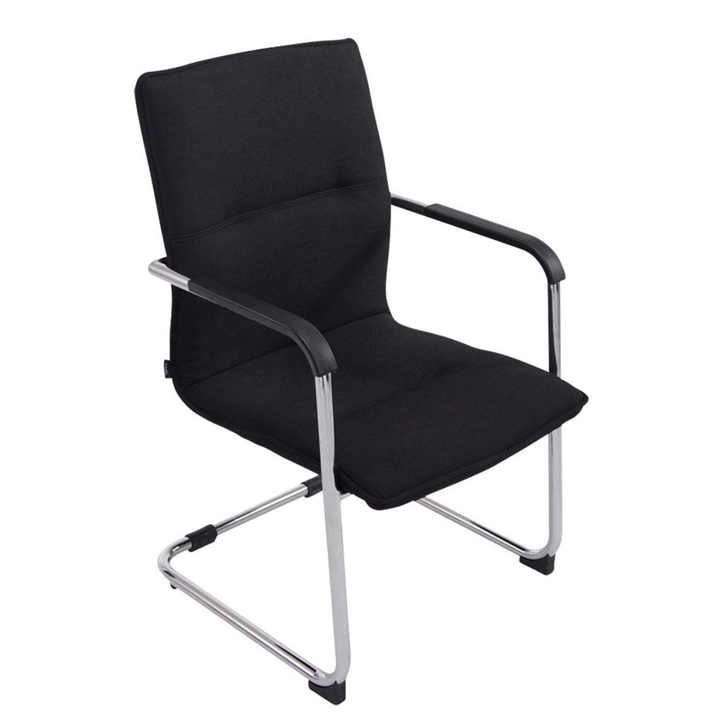 Silla de Confidente GOLIAT TELA, Estructura Metálica, Gran Acolchado y Elegante Diseño en color Negro