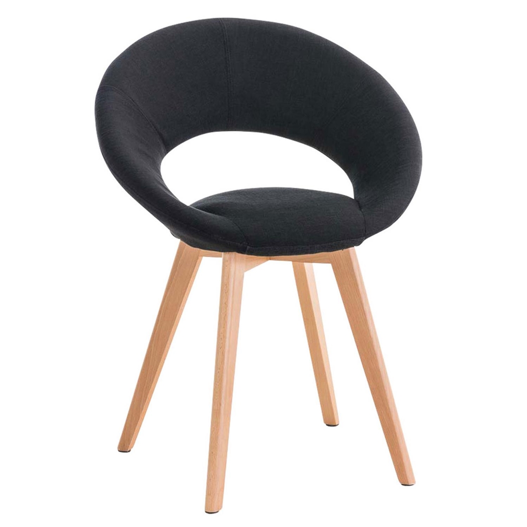 Silla de Confidente TIMY TELA, Diseño Exclusivo, Patas de Madera, Gran Acolchado en color Negro