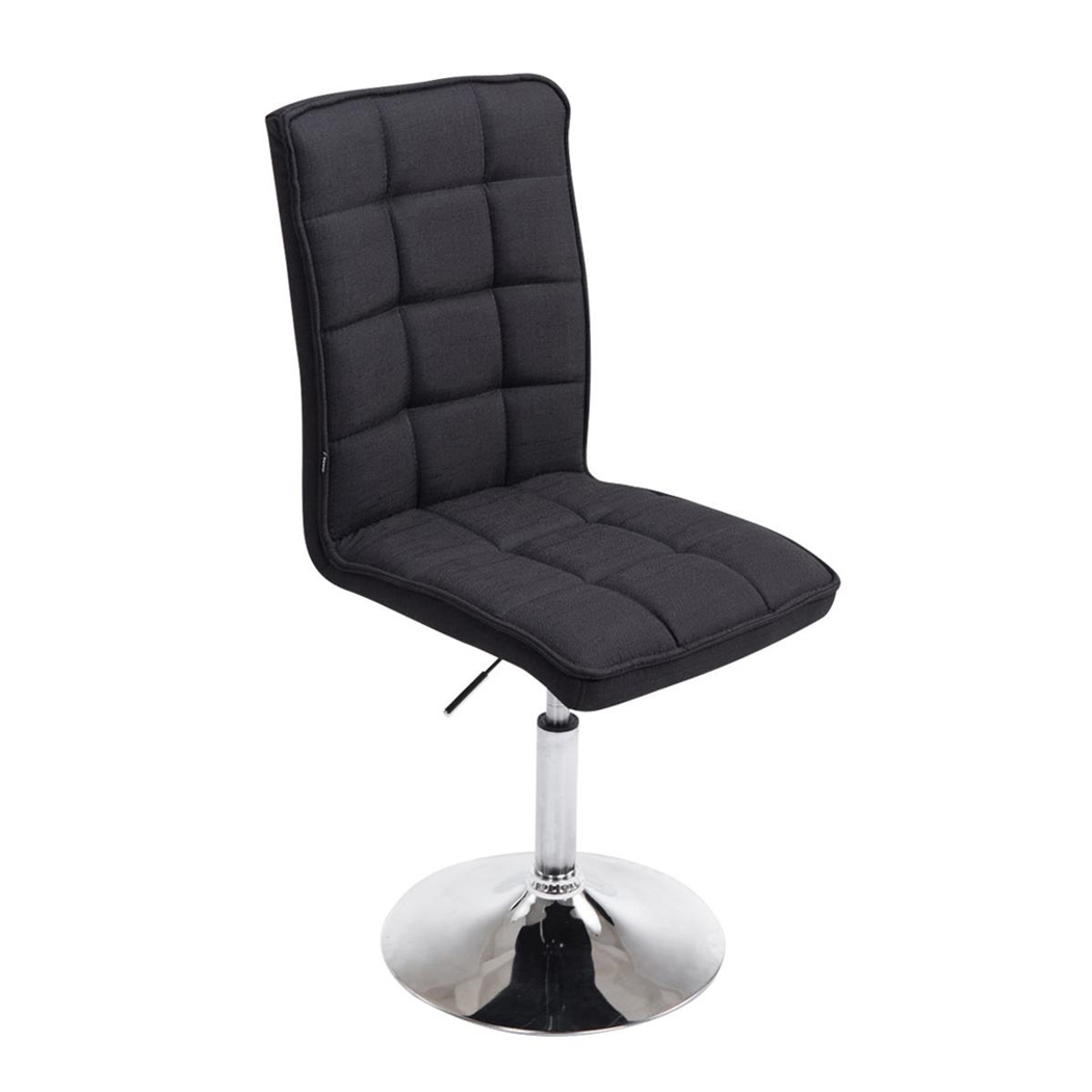 Silla de Confidente BULGARI TELA, ajustable en altura, base fija en metal, tapizada en color Negro