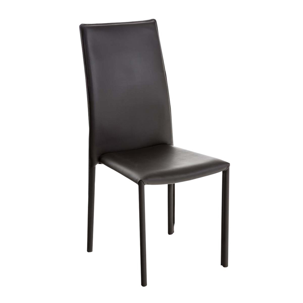Silla de Confidente LAURA, Diseño Moderno, Tapizada en Piel color Marrón