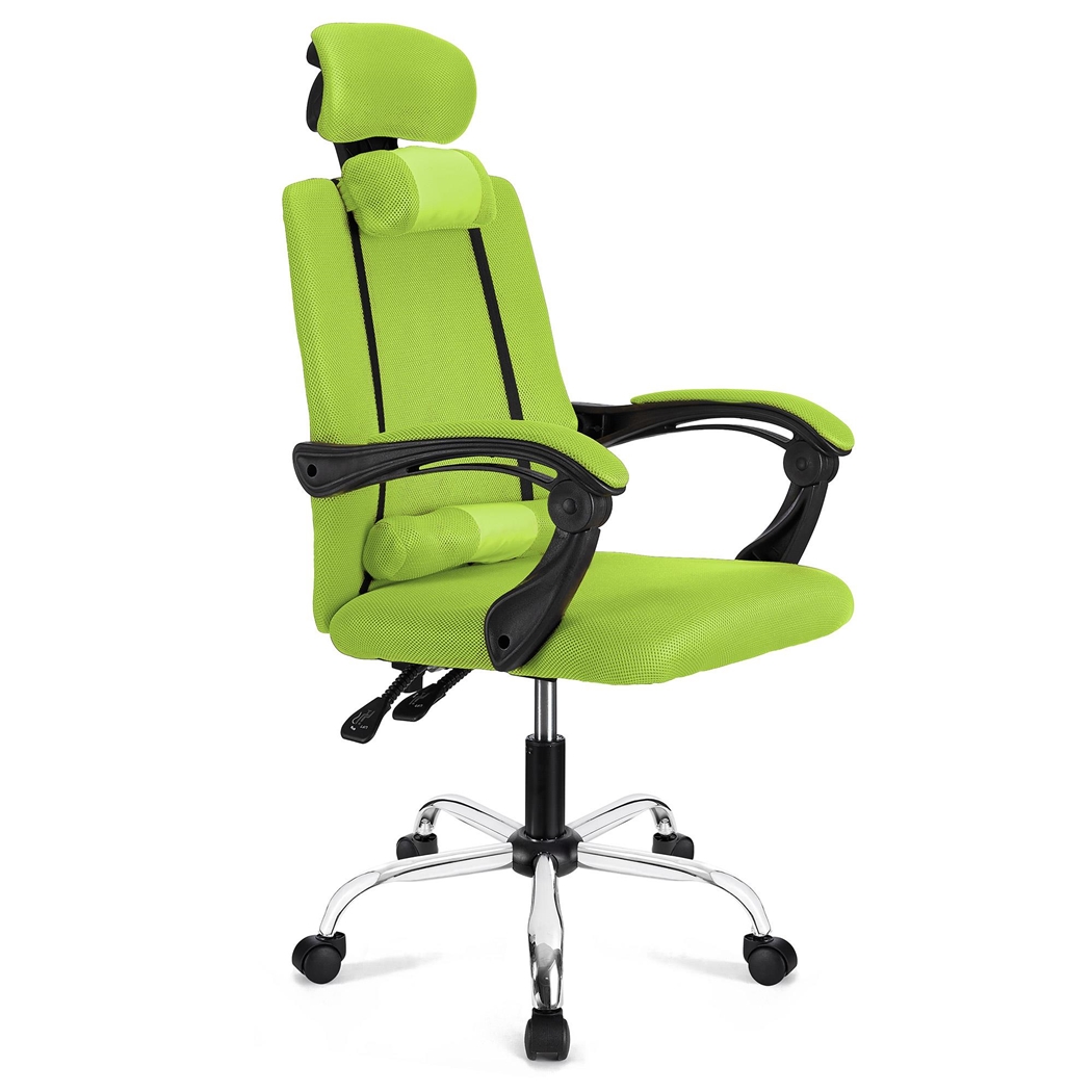 Silla Ergonómica FABIO, Reclinable, con Cojines, en Malla Transpirable color Verde